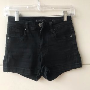 High Waist Black Jean Shorts